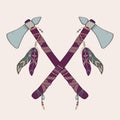 Vector illustration of native American indian tomahawks