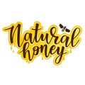 Vector illustration of a `natural honey` lettering