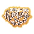 Vector illustration of a `natural honey` lettering