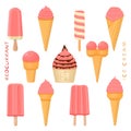 Vector illustration for natural tasty ice cream Royalty Free Stock Photo