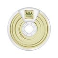 Vector illustration of natural white and yellow asa filament for 3D printing wounded on the spool with a name ASA.