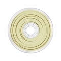 Vector illustration of natural white and yellow filament for 3D printing wounded on the spool isolated. Royalty Free Stock Photo