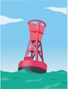 Navigation Buoy Vector Illustration Royalty Free Stock Photo