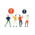 Vector illustration, negative environment, fight peoples, toxic coworker