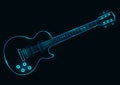 Vector illustration of a neon guitar