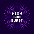 Vector Illustration neon sunburst colorful style Royalty Free Stock Photo