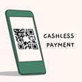 Vector illustration the new normal cashless payment