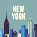 Vector illustration.New York USA skyline and landmarks silhouette Royalty Free Stock Photo