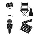 Vector design of news and studio icon. Set of news and live stock vector illustration.