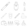 Vector design of nicotine and filter icon. Collection of nicotine and pipe stock vector illustration. Royalty Free Stock Photo