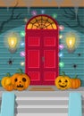 Vector illustration of a night halloween! Decorations for a holiday Royalty Free Stock Photo