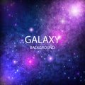 Vector illustration with night starry sky and Milky Way. Space dark background of our galaxy Royalty Free Stock Photo