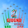 June 2. Italian Republic Day greeting card.