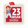 Vector illustration of the 23 Nisan Cocuk Bayrami