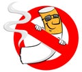 No smoking sign with cartoon cigarette