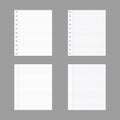 Vector Illustration: Note Paper Sheets Set, Office Supplies, Isolated Objects.