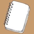 Notepad, sketchbook icon. Vector illustration of a notebook for drawing, sketchbook. Hand drawn sketchbook