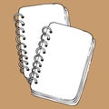 Set notepad, sketchbook icon. Vector illustration of a notebook for drawing, sketchbook. Hand drawn sketchbook