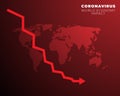 Vector illustration of novel coronavirus. 2019-COVID impact on global economy. Concept of corona virus impact on world trade and