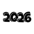 vector illustration the numbers 2026. the numbers are depicted in a slightly stylized, bold font with visible suggesting a three- Royalty Free Stock Photo