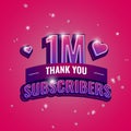 Vector illustration of numbers for social media 1 million subscribers