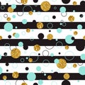 Vector illustration o of Universal Modern Stylish seamless Template with Golden Geometrical Glitter Dots, line. Creative