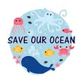 Ocean animal design background