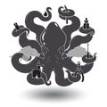 Vector illustration of octopus vaper 1