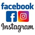 facebook instagram logos Royalty Free Stock Photo