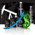 Vector illustration of oil barrel with red arrow Royalty Free Stock Photo