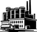 Vector illustration of an oil processing facility Royalty Free Stock Photo
