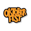 Oktoberfest logotype. Oktoberfest celebration design on textured background. Happy Oktoberfest lettering typography. Hand sketched