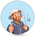 Retro Fisherman Vector Illustration