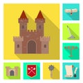 Vector illustration of old and culture icon. Collection of old and renaissance stock symbol for web. Royalty Free Stock Photo