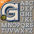 Vector illustration of an old fashioned alphabet