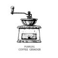 Manual burr mill coffee grinder Royalty Free Stock Photo