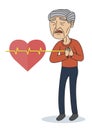 Vector Illustration of Old man having Chest Pain