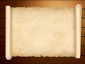 Old papyrus in the wooden background Royalty Free Stock Photo