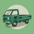Vector Illustration Of Old Pickup Car