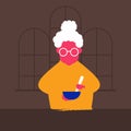 Vector illustration of an old woman. Grandmother