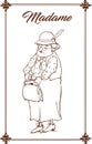 Vector illustration of a older madame