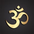 Om 3d golden religious symbol