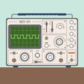 Vector illustration of one oscilloscope