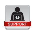 Online help support button black Royalty Free Stock Photo