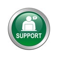 Online support button green Royalty Free Stock Photo