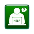 Online support button green Royalty Free Stock Photo