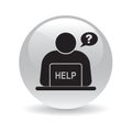 Online support help button black Royalty Free Stock Photo