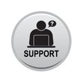 Online support help button black Royalty Free Stock Photo