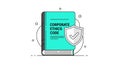 Vector Illustration of Open Corporate Ethics Code Book Royalty Free Stock Photo