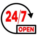 24/7 open sign